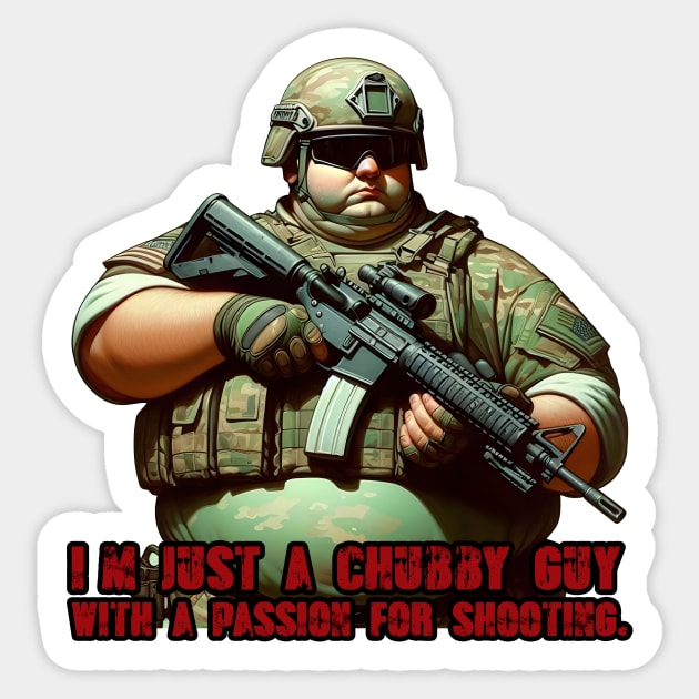 Tactical Fatman Power Sticker by Rawlifegraphic